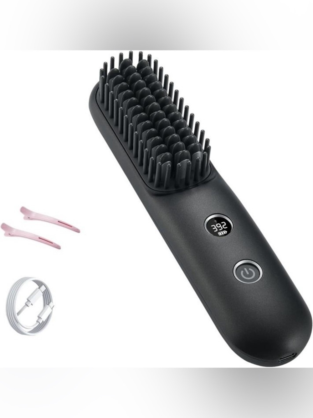 Studlly Cordless Pink Portable Hair Straightening Brush
